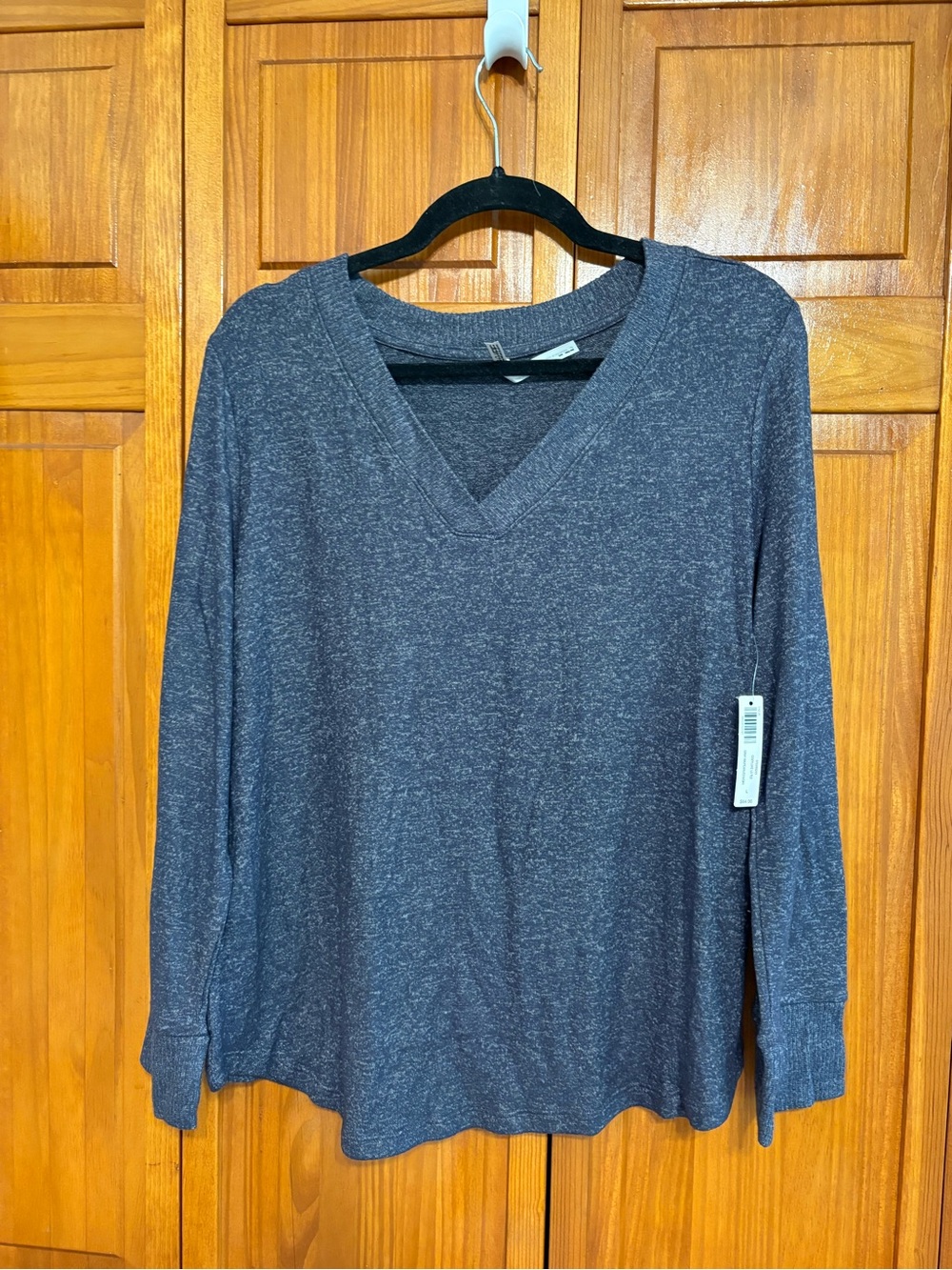 Soma Charcoal V-Neck Knit Top